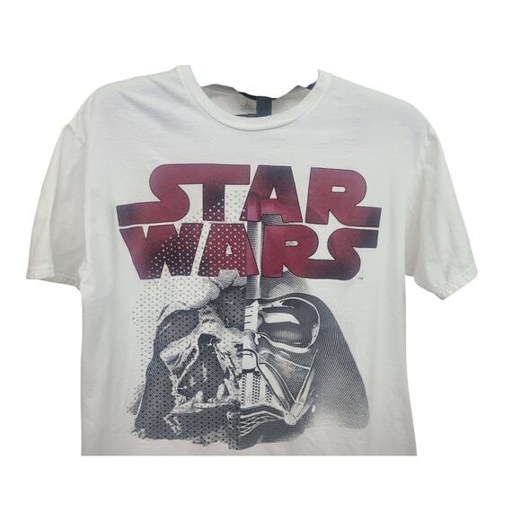 Mens XL Disney Star Wars Darth Vader White Crew Neck T-Shirt - Picture 3 of 9